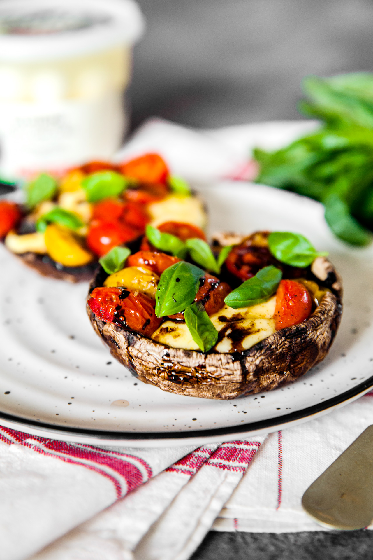 Grilled Caprese Mushrooms